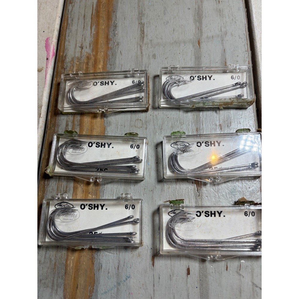 Vintage Lew Childre O'Shy 6/0 Fishing Hooks (Lot 6 packs) Japan Made Big Game